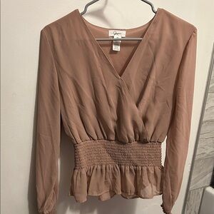 Japna Mauve Smocked Blouse